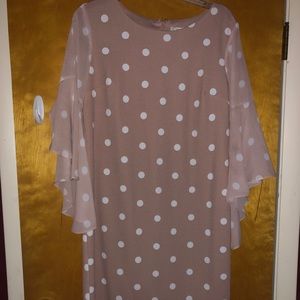 Cato pink chiffon polka dot dress